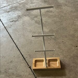 White and Wood Jewelry Stand